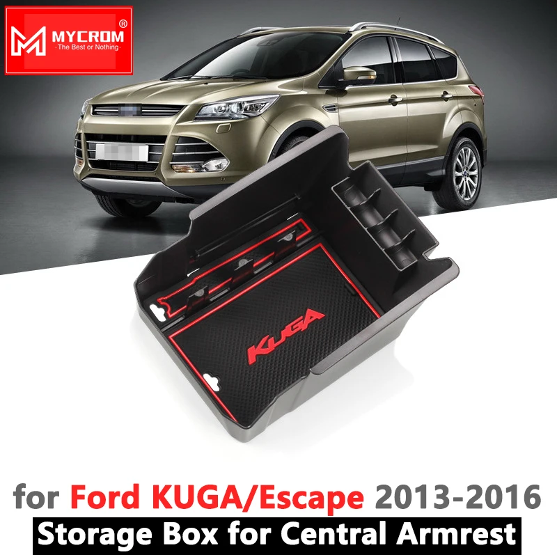 

Armrest Box Storage Stowing Tidying for Ford KUGA 2013 2014 2015 2016 MK2 Ford Escape MK3 pre-facelift Car Organizer Accessories