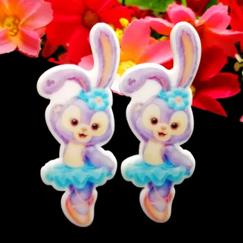

40pcs/Lot 45x18mm Kawaii Planar Resin Flatback Cute Rabbit Flat Back Cabochon Scrapbooking DIY Hair Bow Center Supply
