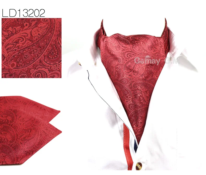 Men Vintage Polka Dot Wedding Formal Cravat Ascot Scrunch Self British style Gentleman Polyester Silk Neck Tie Luxury