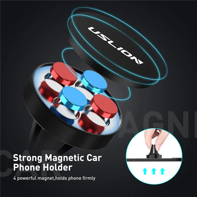 USLION Magnetische Auto Telefon Halter Air Vent Halterung Für iPhone XS MAX X 8 7 6 Plus Ständer Ma