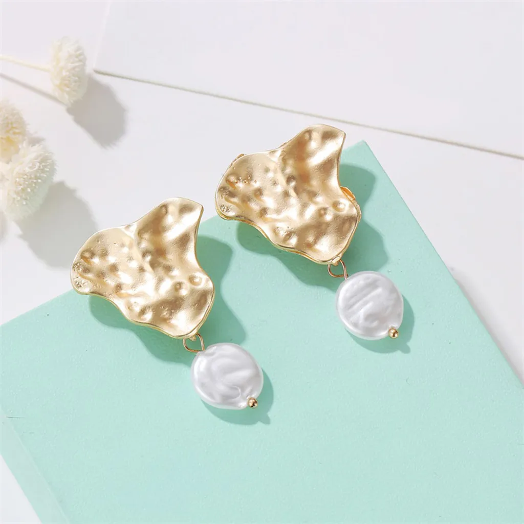 

New earrings oorbellenHot Sale Irregular Shaped Beads Geometry Creative Earring Women's Jewelry boucle d'oreille femme 2019