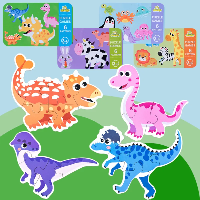 Детские деревянные игрушки мультфильм животных головоломки деревянные детские творческие игрушки для детей