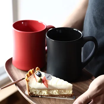 

510ML Frosted Hot Water Mug coffee Cup Large Capacity Household Classic Nordic Breakfast Milk Cup Tazas De Ceramica Creativas