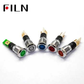 

FILN 12mm Chrome Metal LED Pilot Panel Dash Signal Indicator lamp Car Boat Marine Warning light 3v 6v 12v 24v 110v 220v