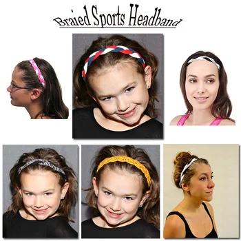 

2019 new arrival Softball Braid Headband Non Slip Girl Sport Elastic Hair Band
