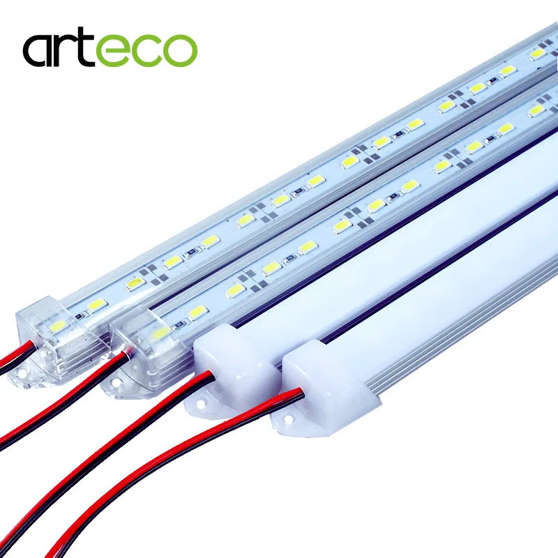 5 قطعة/الوحدة 50 CM DC12V LED مصباح بار 5730 5630 مع PC غطاء 5730 LED الصلب قطاع ضوء المطبخ إضاءة الخزانة جدار ضوء