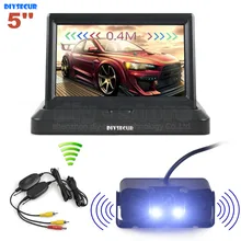 DIYSECUR Wireless 5 Pulgadas Coche Marcha Atrás Kit de Cámara de Copia de seguridad de Coche Monitor de Aparcamiento Sensor de Radar 2 en 1 Coche Sistema de Estacionamiento de la Cámara