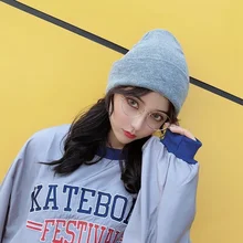 WZCX новая однотонная Повседневная вязаная шапка унисекс в стиле хип-хоп Осенняя теплая разноцветная Зимняя Шапка-бини шапка для взрослых