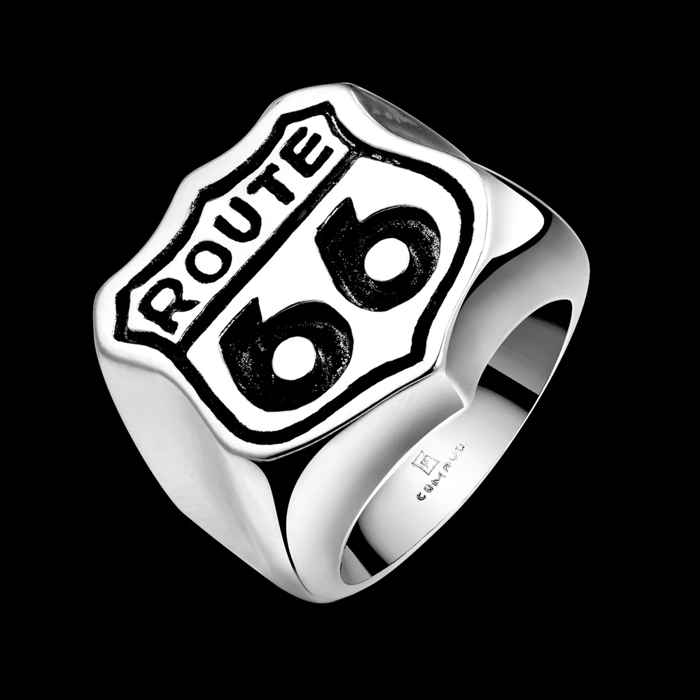 Мужское байкерское кольцо из нержавеющей стали размер 8 9 10 11 GMYR171|route 66 ring|ring sizering
