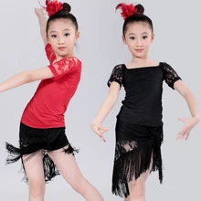 Красное и черное платье для бальных танцев для девочек; детское танцевальное платье для латиноамериканских танцев; Disfraces Infantiles Tango Salsa; костюмы для румбы