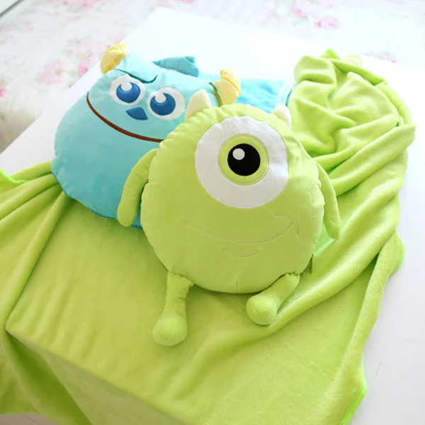 

Kawaii Plush Dolls Monster Cartoon University Sullivan Mike Plush Pillow Cushion With Blanket Children Gift