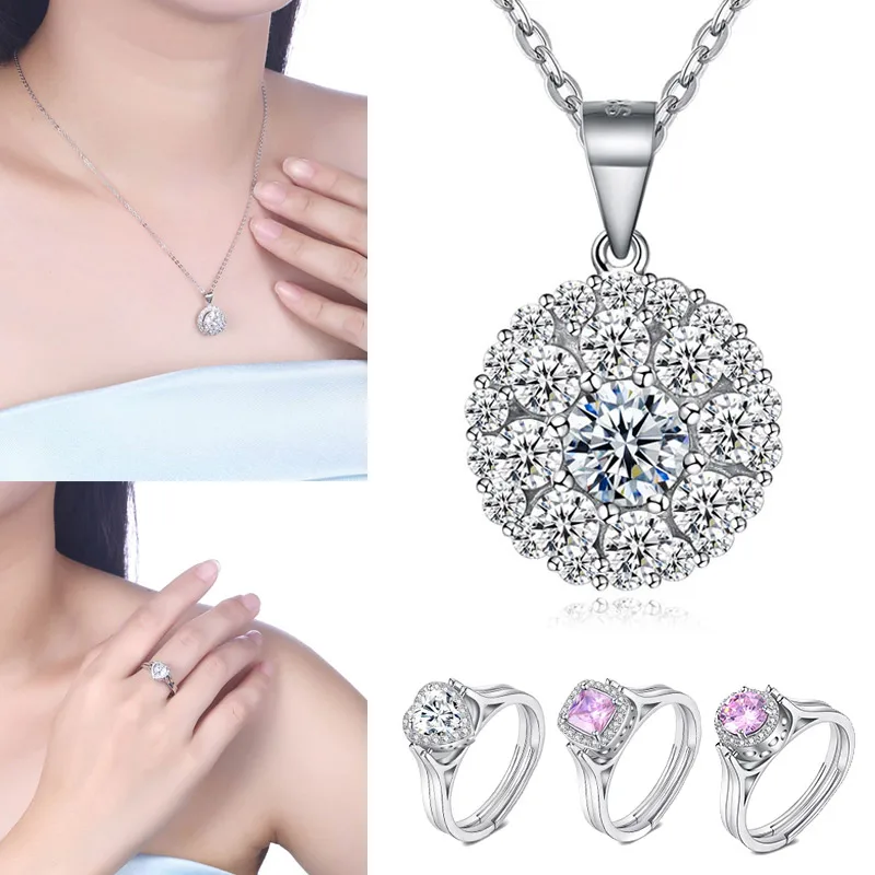 Women Crystal Ring Reversible Lady Jewelry Gift KQS8in Pendant