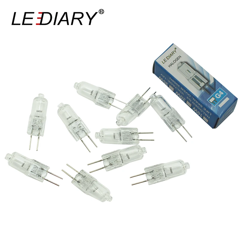 LEDIARY 20PCS Top Quality Halogen G4 Bulb 12V JC Type G4 Halogen Lamps Dimmable 10W 20W 35W Clear Each Bulb With An Inner Box