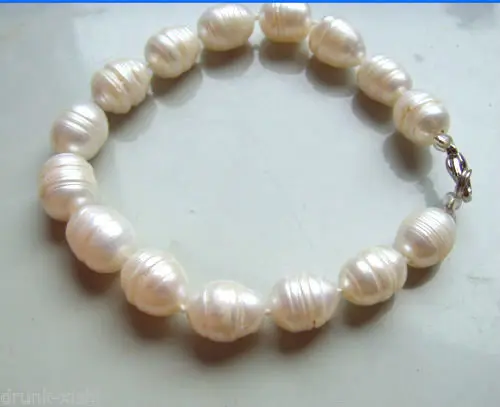 

SUPERB NATURAL 10-13mm SOUTH SEA WHITE PEARL BRACELET 7.5-8inch@^Noble style Natural Fine jewe SHIPPING new >>free shipping