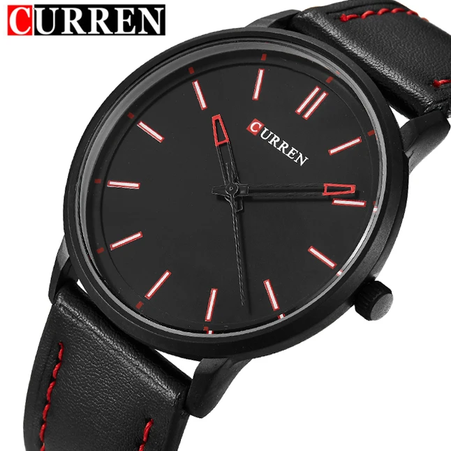 Новинка 2019 роскошные Брендовые спортивные мужские часы Curren с кожаным ремешком