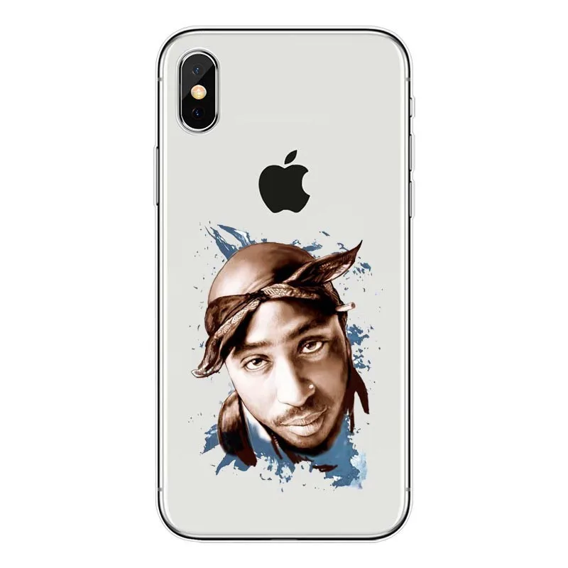 2Pac Makaveli Tupac Amaru Shakur transparent silicone soft TPU Phone Cover Case For iPhone 4 5 6 Plus 7 8 Plus X Fundas Coque