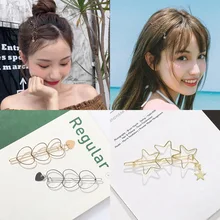 Модные женские шпильки в виде звездочек и сердечек, металлический зажим для волос для девушек, заколка для волос, ювелирное изделие, аксессуары для волос