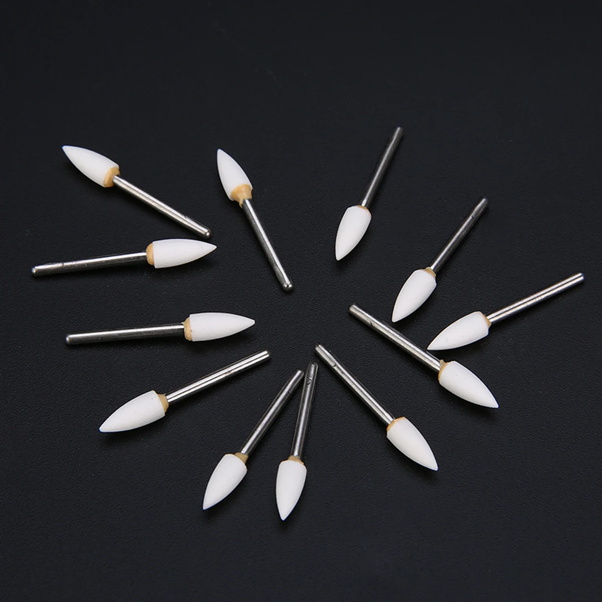 12pcs/Set Dental White Polishing Burs Stones Flame Shape FL2 FG Teeth Whitening Tool Practical Dentist Equipment