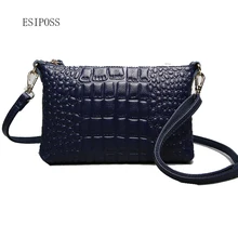 Модная женская сумка из воловьей кожи с крокодиловым узором из воловьей кожи женская клатч сумка через плечо женская сумка через плечо