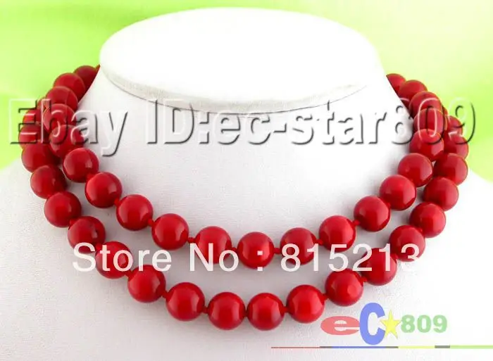 

ddh0081 33" 11mm 100% nature round red coral bead necklace 14KGP 28% Discount