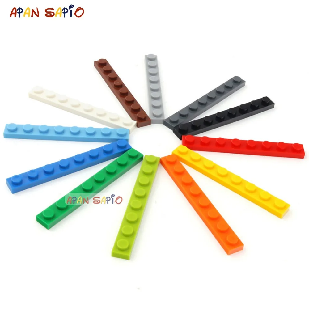 

DIY Building Blocks 1x8 Dots 60PCS/lot 12 Colors Educational Creative Bricks Compatible With Legoed Duplos Toys for Children
