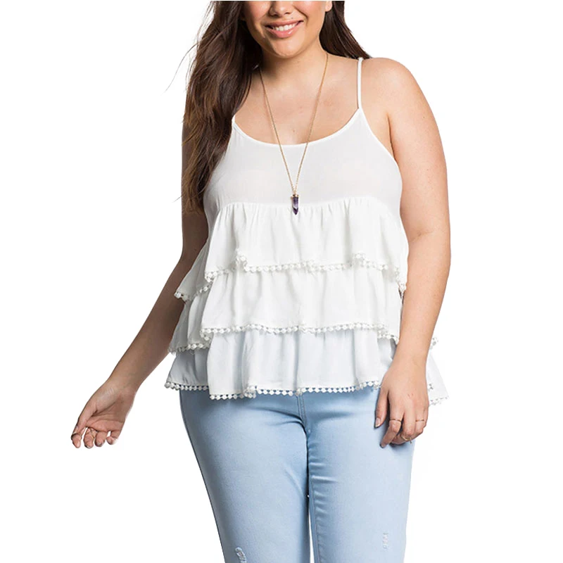 women's tiered ruffle tops