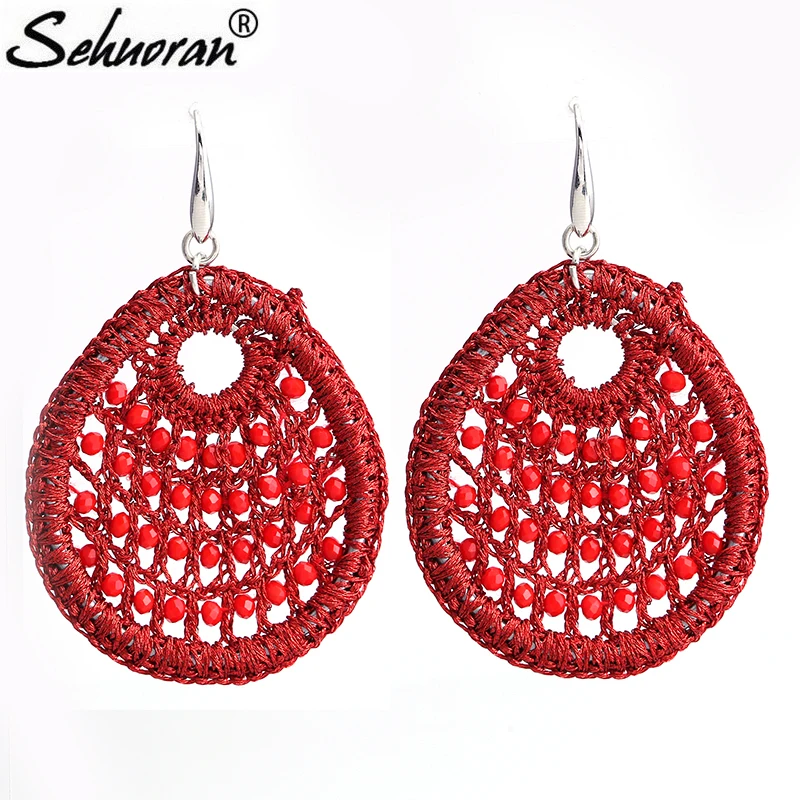 

Sehouran New Dangle Earrings For Woman Handmade Crystal Earrings Weddings Earing Brand Jewlery