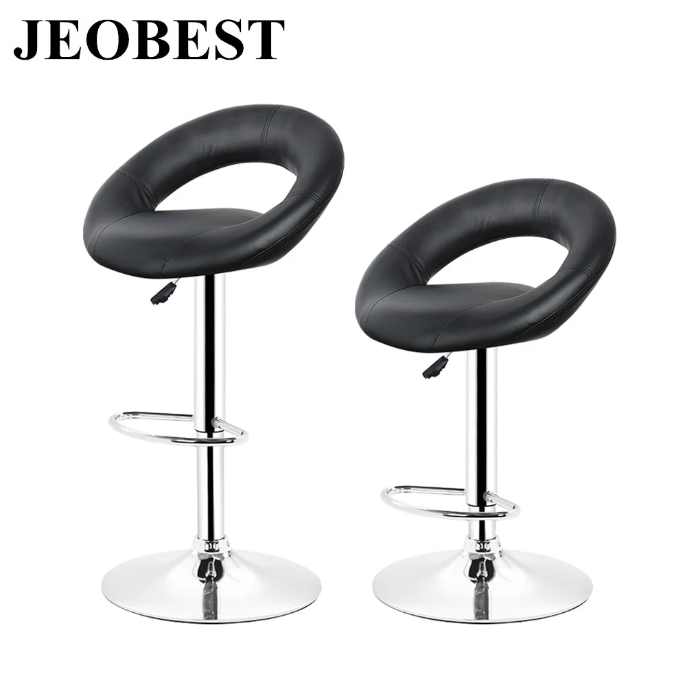 Jeobest New 2pcs Synthetic Leather Rotating Adjustable Height Bar Stool Chair Stainless Pneumatic Steel Stent Chair 3 Colors Hwc Bar Chairs Aliexpress