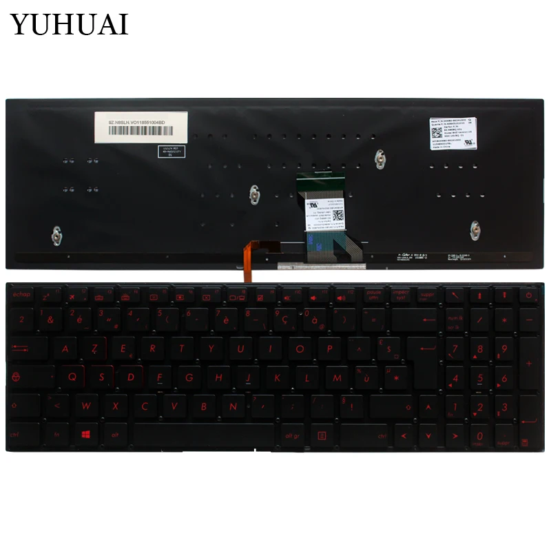 

French Laptop Keyboard For ASUS GL702 GL702VT GL702VM 0KNB0-662LUS00 AEBK5U00030 FR keyboard with Backlight