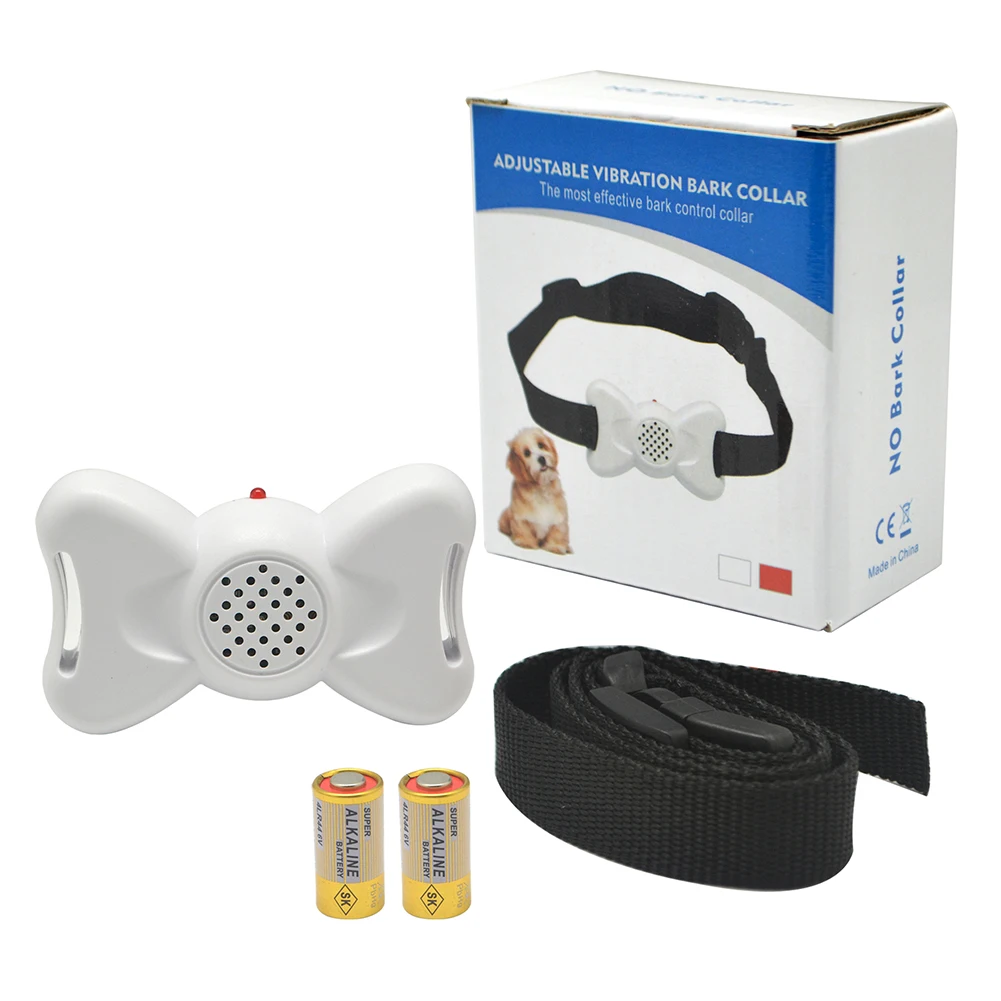 Dog Anti Bark Control Training Collar Adjustable Vibration Bark Collar Dog Training Bow Knot Shape Anti Barking Device For Puppy