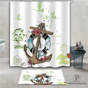 

Custom Ship-Anchor (1) Waterproof Shower Curtain Doormat Home Bath Bathroom Polyester Fabric Multi Sizes#2019-1-05-83