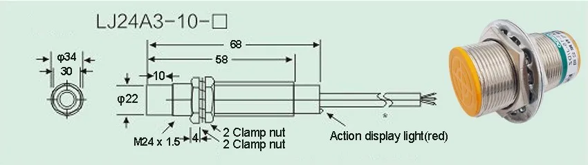 M24 LJ24A3-10-Z/AX 10 мм 6 V-36 V Измерение постоянного тока NPN NC Форме Призмы индуктивной Экран щит типа переключатель датчика близости Omron LJ24A3