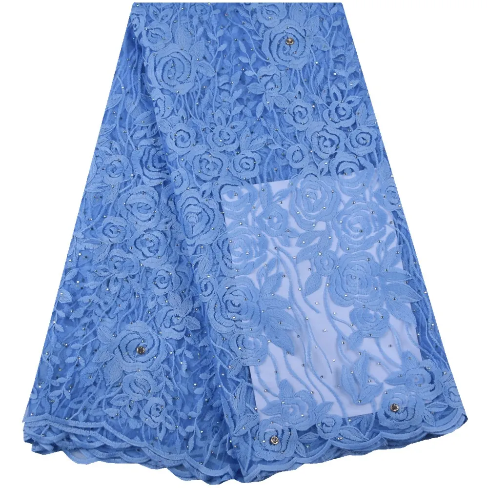 Последняя Высококачественная африканская кружевная ткань французская молочная шелковая ткань с кружевом вышивная сетка петли кружева для свадебного платья 1629