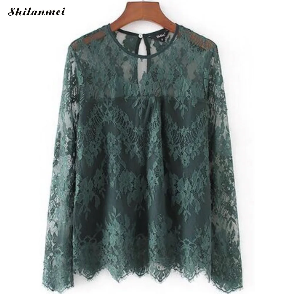 Blusas 2019 женская блузка Весна Осень Сексуальная Прозрачная Тонкая Рубашка