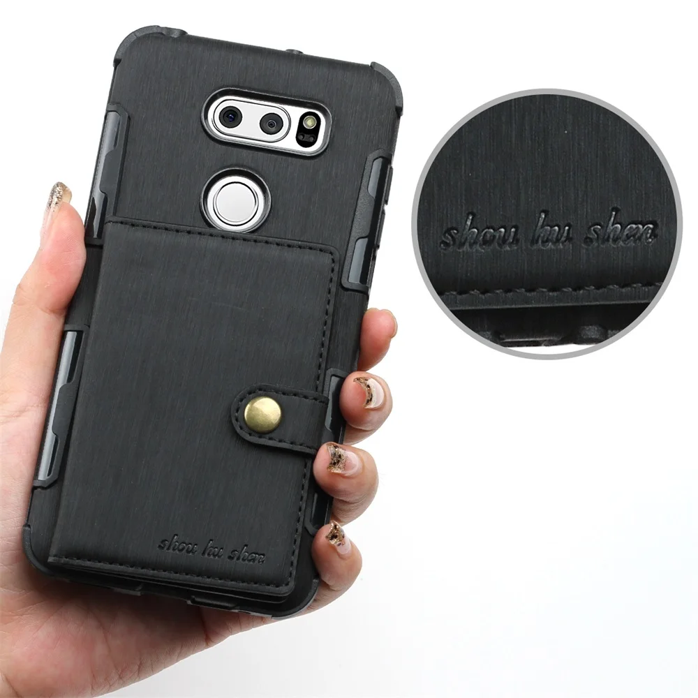 Чехол Кошелек с карманом для карт LG V30 K40 K12 чехол из ТПУ и ПУ книжка отделениями в