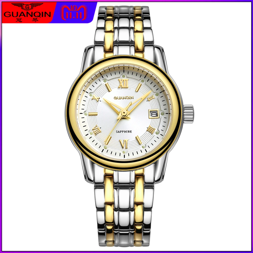 

relogio feminino GUANQIN Watches Women Fashion Sapphire Quartz Watch Ladies Luxury Gold Steel Bracelet Wristwatch montre femme