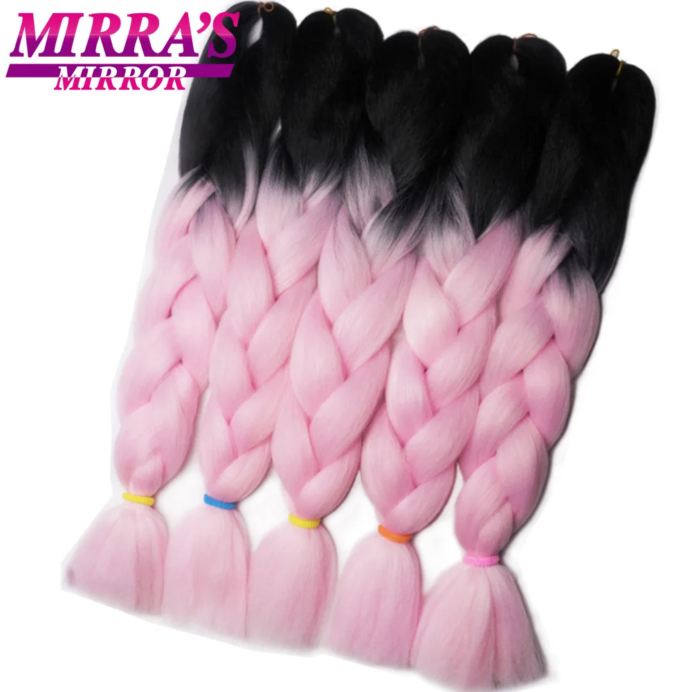 Mirra's зеркало Омбре плетение волос для наращивания большие синтетические косы длинные вязанные крючком волосы розовый синий блонд зеленый красный