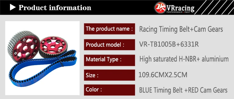 Очки виртуальной реальности VR гоночный-hnbr гоночный Ремень ГРМ синий+ Алюминий кулачковый механизм красного цвета для Toyota 1JZ 1jzgte 1JZ-GTE VR-TB1005B+ 6531R