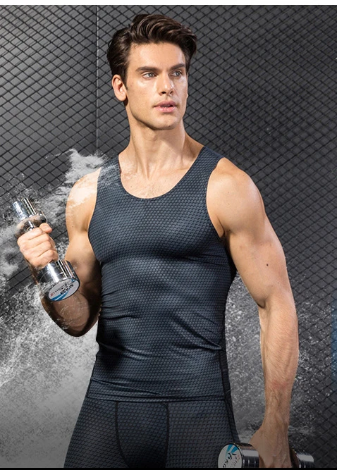 Новая регата компрессионная рубашка мужская одежда для фитнеса и бодибилдинга дышащий жилет Повседневная рубашка