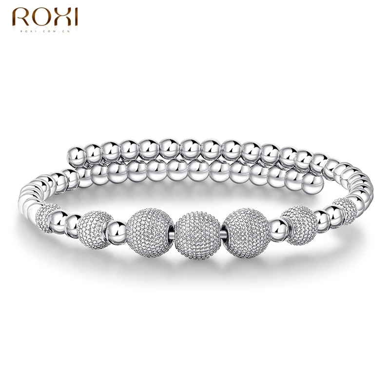 

ROXI Luxury Women Gold Color Charm Bracelet European Charm Unique Bead Bracelet Bangle Women Party Wedding Jewelry