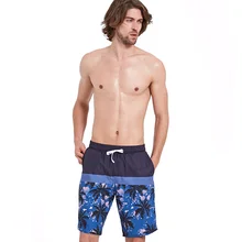 Мужские дышащие спортивные шорты для плавания, плавки с листьями деревьев, пляжные шорты с эластичной резинкой на талии, летние шорты для плавания