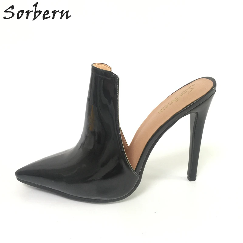 black pointed stilettos