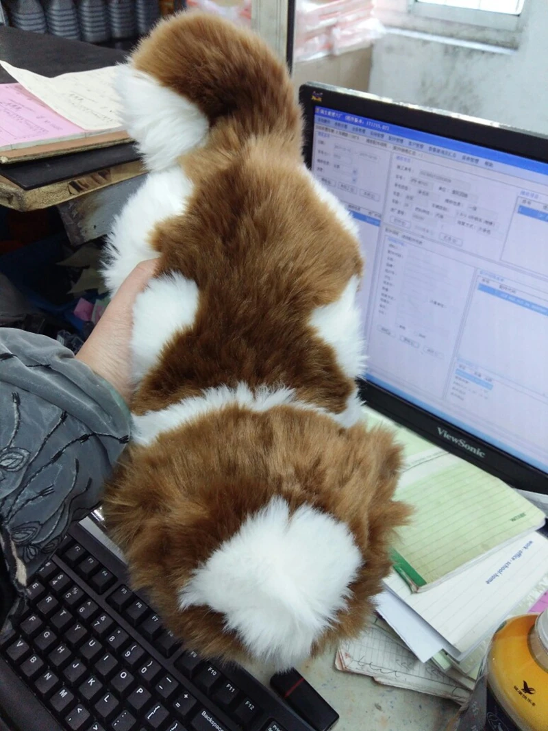 Dorimytrader quality soft animal lying poodle plush toy stuffed animals squatting  dog pekingese dogs doll kids gift car decoration DY50146 (8)