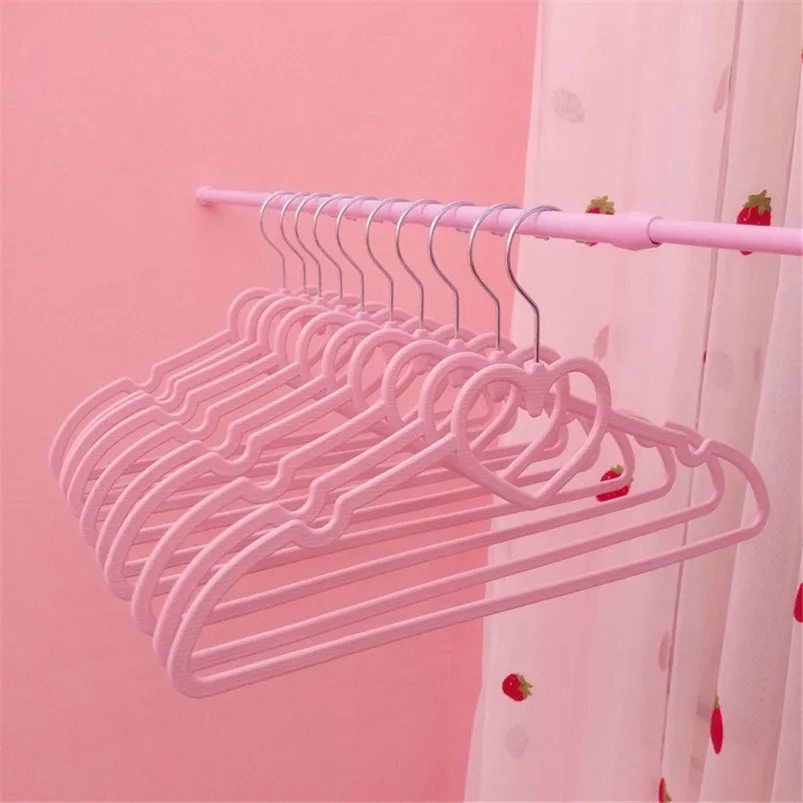 10pcs Drying Rack Multifunctional Heart Bow Shaped Plastic Hanger for Suits Non Slip 40CM Clothes Hangers Organization 35MR2201