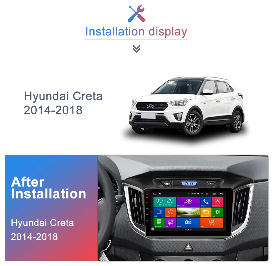 Flash Deal Sbaid Android One Din 10.1" DSP Car DVD GPS Multimedia Player For Hyundai 2014-2018 IX25 Creat Car Navigation Radio Video playey 0
