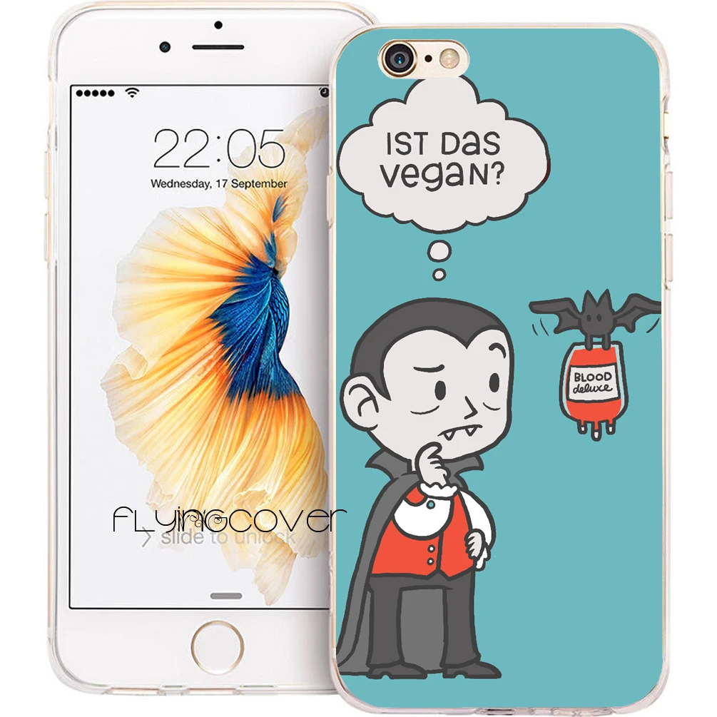 

Coque Vegan Vampire Clear Soft Silicone Phone Cases for iPhone XS Max XR X 7 8 6 6S Plus 5S 5 SE 5C 4S 4 iPod Touch 6 5 Cover.