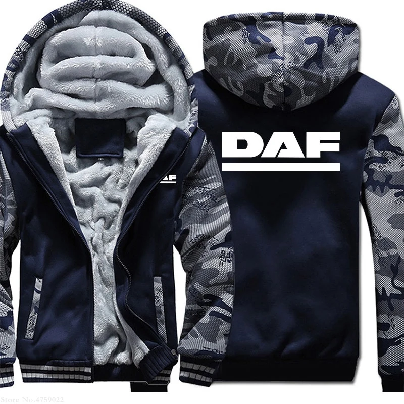 men Hoodies Plus Size Winter trucker fans DAF Sweatshirt Thickening Warm Cotton Fashion male Casual coat