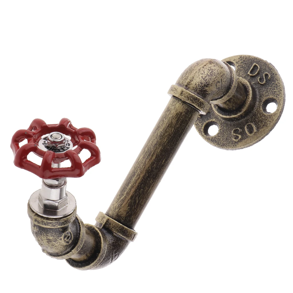 Home Decorative Industrial Iron Pipe Wall Mounted Coat Robe Hook Storage Hanger Rack Organizer