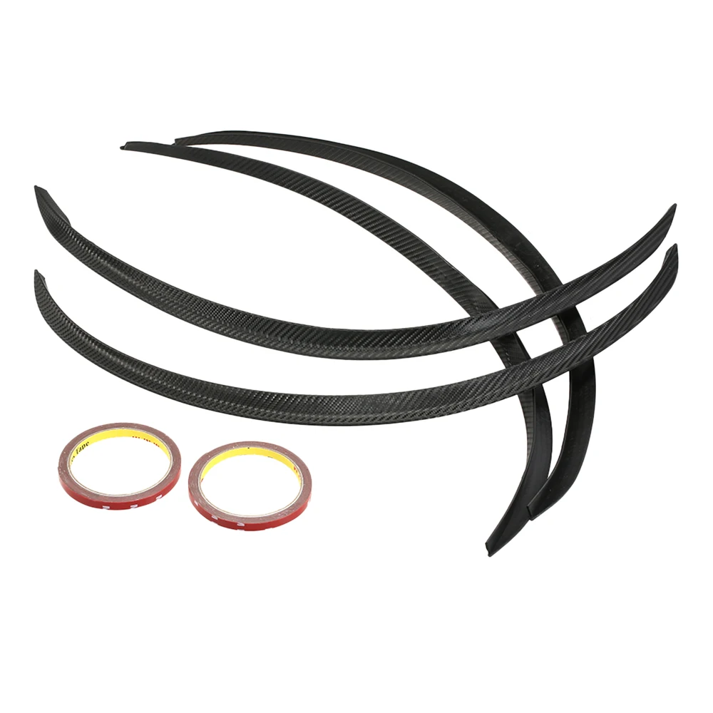 

4PCS Carbon Fiber Auto Car Wheel Eyebrow Arch Trim Lips Strip Fender Flare Protector