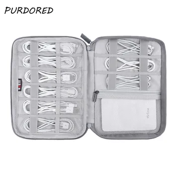 

PURDORED 1 Pc USB Data Cable Storage Bag Travel Digital Organizer Earphone Wire Bag Travel Case Pouch Electronics Accessories
